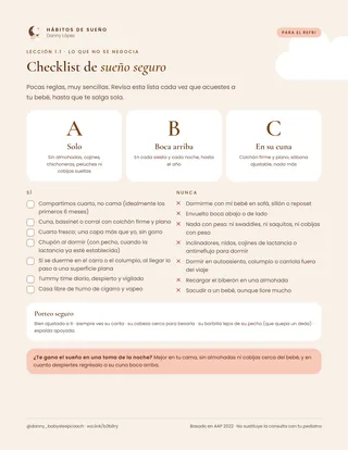 Vista previa de la guía Checklist de sueño seguro
