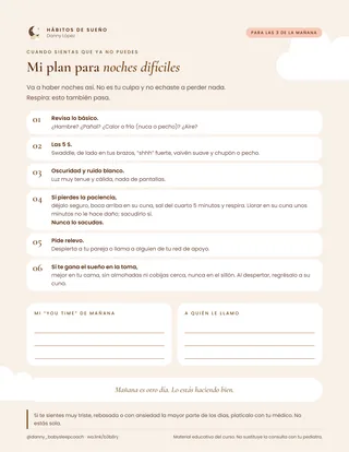 Vista previa de la guía Plan para noches difíciles